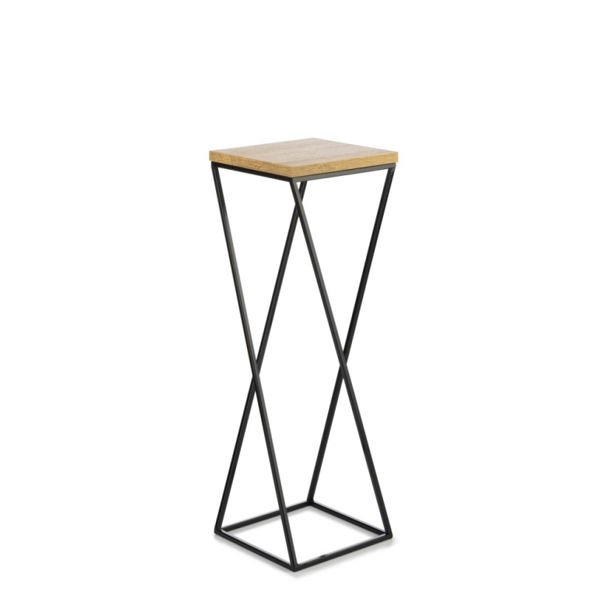 Gėlių stovas LOFT 70x24 cm juodas/rudas