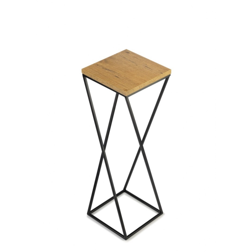 Gėlių stovas LOFT 70x24 cm juodas/rudas
