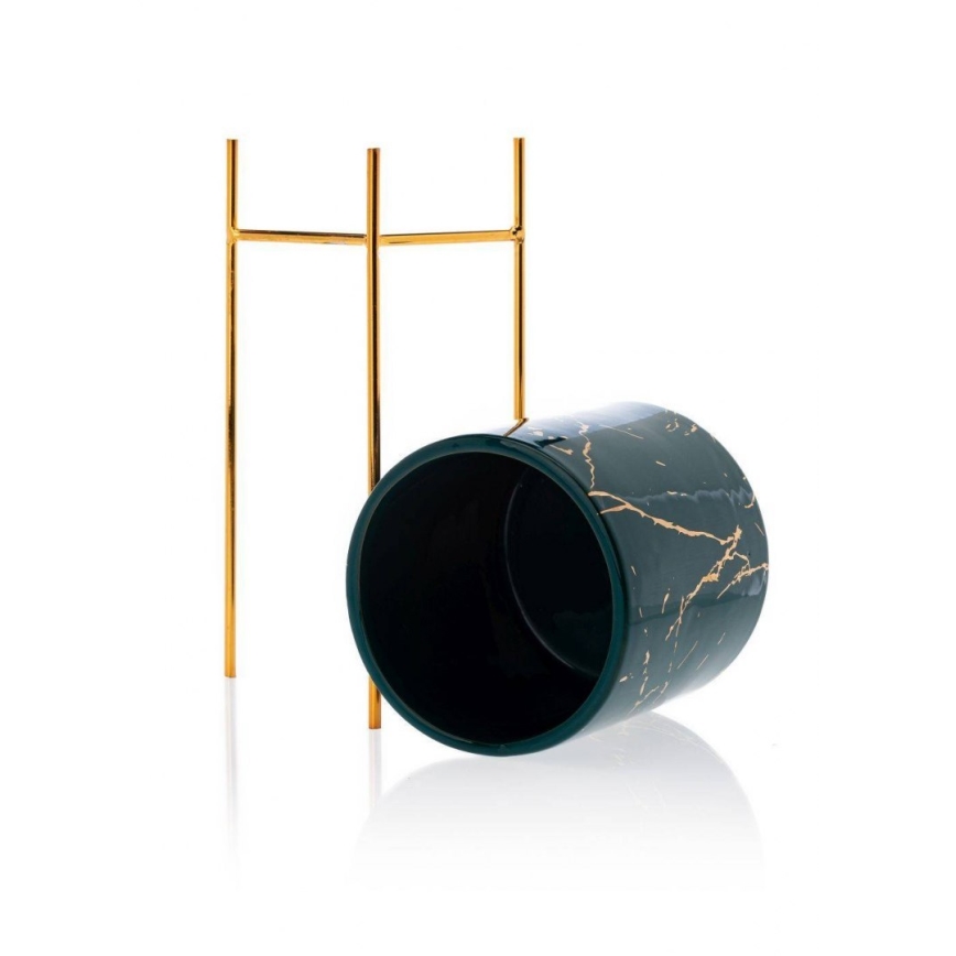 Gėlių stovas NILA 28x11 cm žalia/auksinė