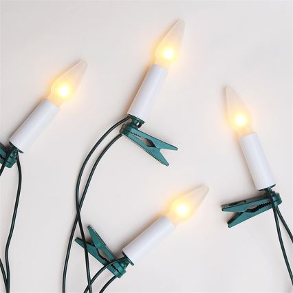 Girlianda FELICIA 16xE10 13,5 m šiltai balta, pagaminta Čekijoje