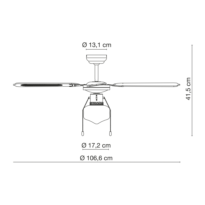 Globo 0309 - Lubinis ventiliatorius CHAMPION 1xE27/60W/230V