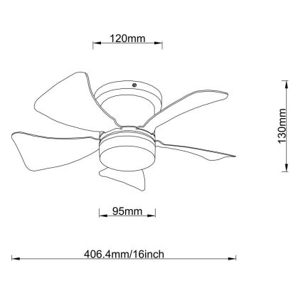 Globo - LED Dimeruojamas lubinis ventiliatorius LED/10W/230V 3000-6500K ruda + nuotolinio valdymo pultas