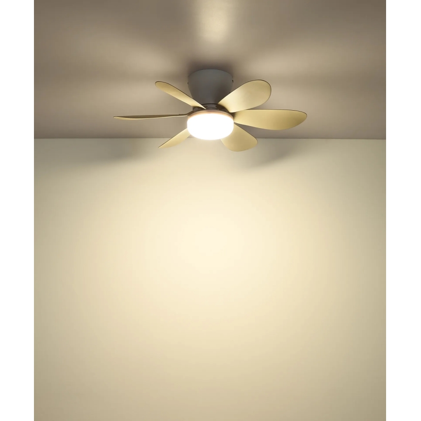 Globo - reguliuojamo ryškumo LED lubų ventiliatorius LED/5W/230V 2700-6500K smėlinis + nuotolinis pultas