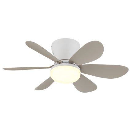 Globo - reguliuojamo ryškumo LED lubų ventiliatorius LED/5W/230V 2700-6500K smėlinis + nuotolinis pultas