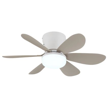 Globo - reguliuojamo ryškumo LED lubų ventiliatorius LED/5W/230V 2700-6500K smėlinis + nuotolinis pultas