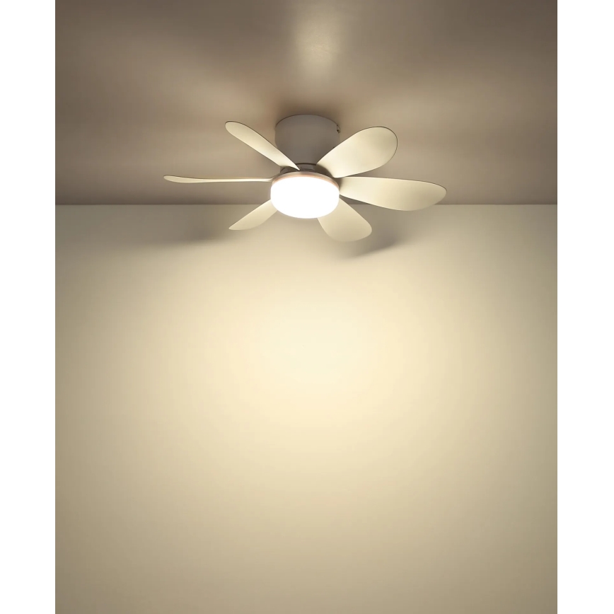 Globo - LED pritemdomas lubinis ventiliatorius LED/5W/230V 2700-6500K balta + nuotolinis valdymas