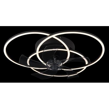 Globo - reguliuojamas LED lubų ventiliatorius LED/40W/230V 3000-6500K juodas + nuotolinis valdymas