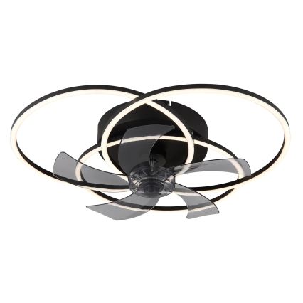 Globo - reguliuojamas LED lubų ventiliatorius LED/40W/230V 3000-6500K juodas + nuotolinis valdymas