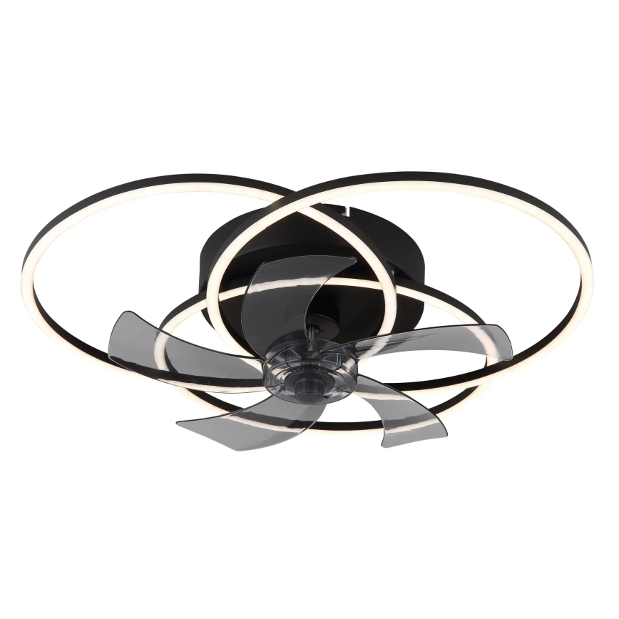 Globo - reguliuojamas LED lubų ventiliatorius LED/40W/230V 3000-6500K juodas + nuotolinis valdymas