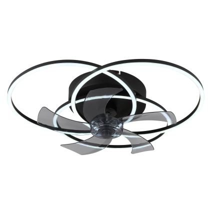 Globo - reguliuojamas LED lubų ventiliatorius LED/40W/230V 3000-6500K juodas + nuotolinis valdymas