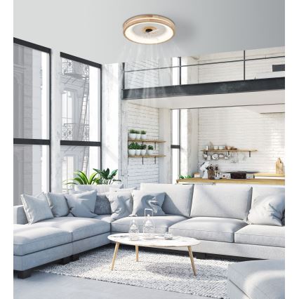 Globo - LED Pritemdomas lubinis šviestuvas su ventiliatoriumi LED/30W/230V 2700-6500K ruda + nuotolinio valdymo pultas