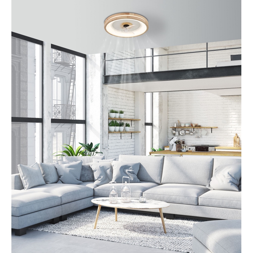 Globo - LED Pritemdomas lubinis šviestuvas su ventiliatoriumi LED/30W/230V 2700-6500K ruda + nuotolinio valdymo pultas
