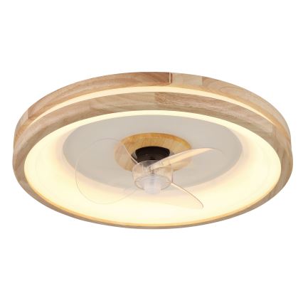 Globo - LED Pritemdomas lubinis šviestuvas su ventiliatoriumi LED/30W/230V 2700-6500K ruda + nuotolinio valdymo pultas