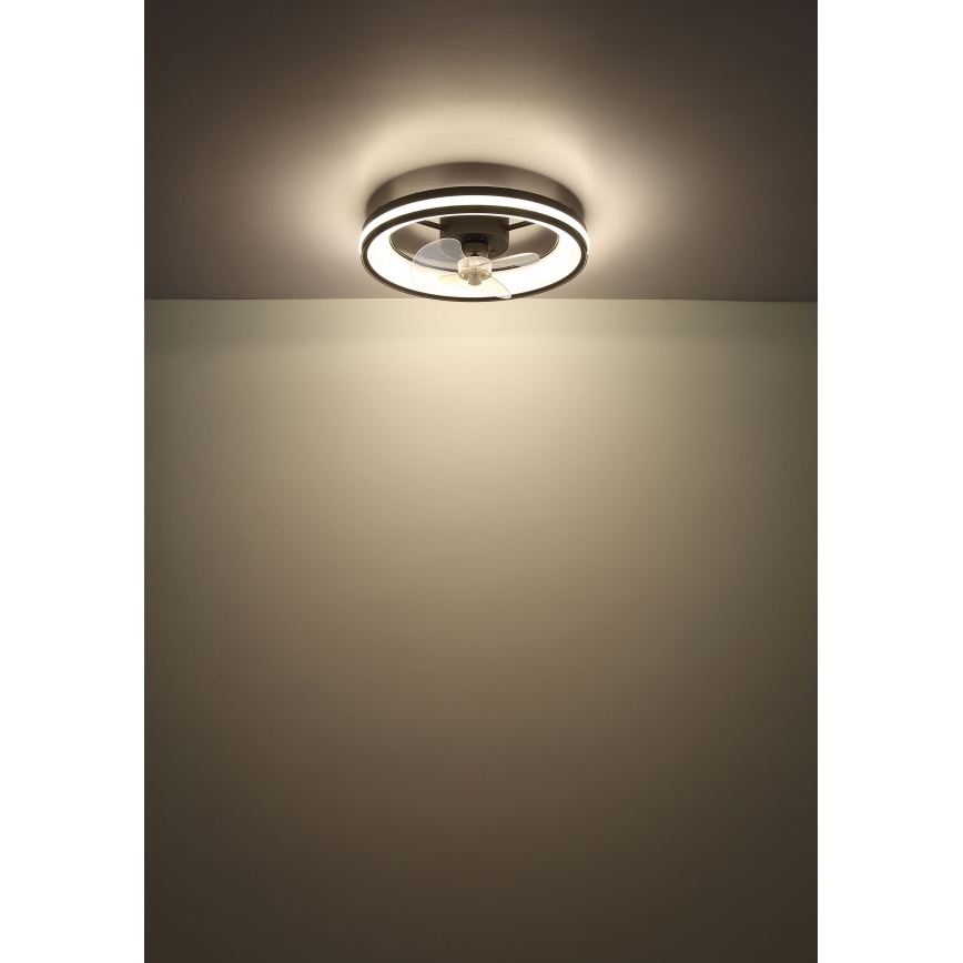 Globo - LED Pritemdomas lubinis šviestuvas su ventiliatoriumi LED/30W/230V 2700-6500K juodas + nuotolinio valdymo pultas