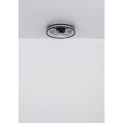 Globo - LED Pritemdomas lubinis šviestuvas su ventiliatoriumi LED/30W/230V 2700-6500K juodas + nuotolinio valdymo pultas