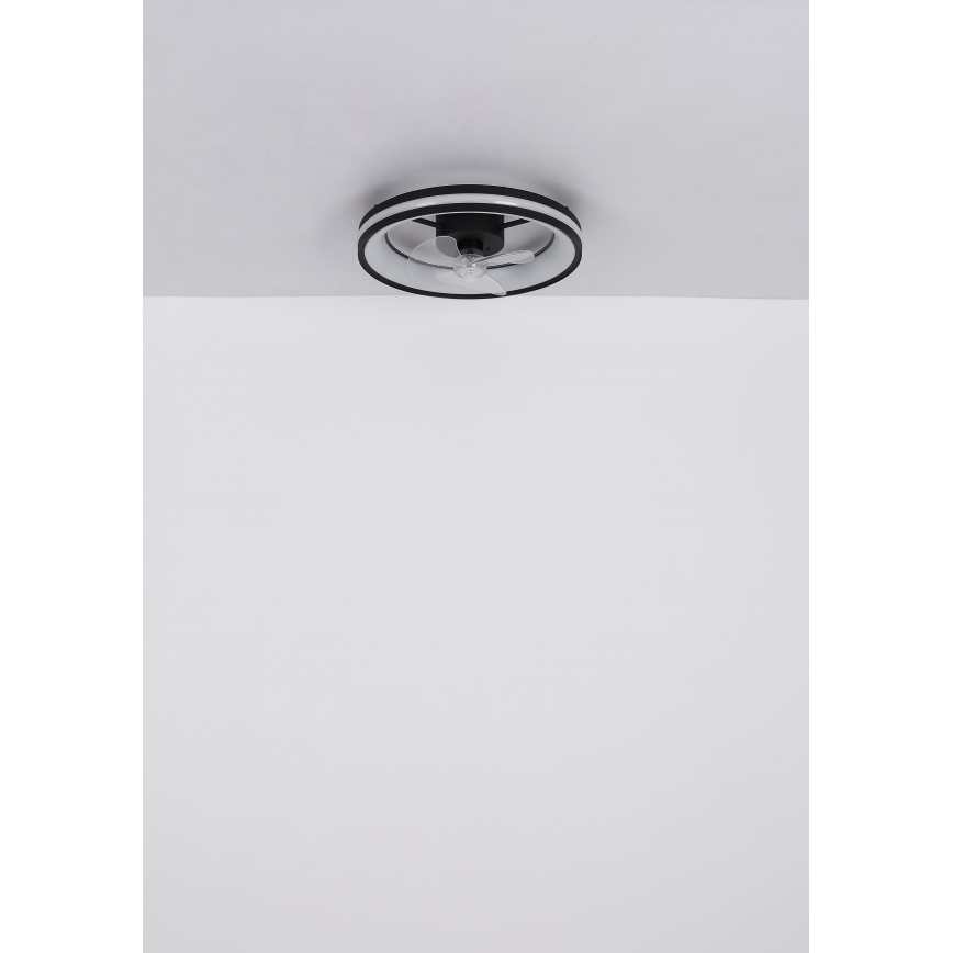 Globo - LED Pritemdomas lubinis šviestuvas su ventiliatoriumi LED/30W/230V 2700-6500K juodas + nuotolinio valdymo pultas