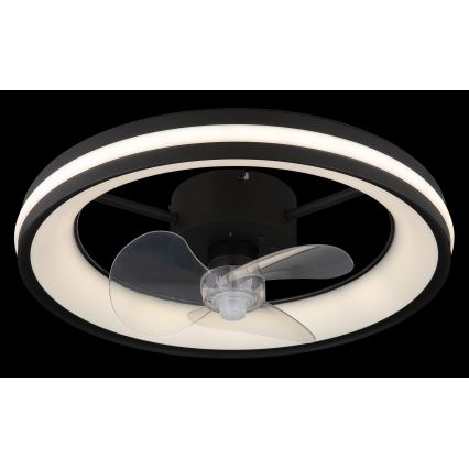 Globo - LED Pritemdomas lubinis šviestuvas su ventiliatoriumi LED/30W/230V 2700-6500K juodas + nuotolinio valdymo pultas