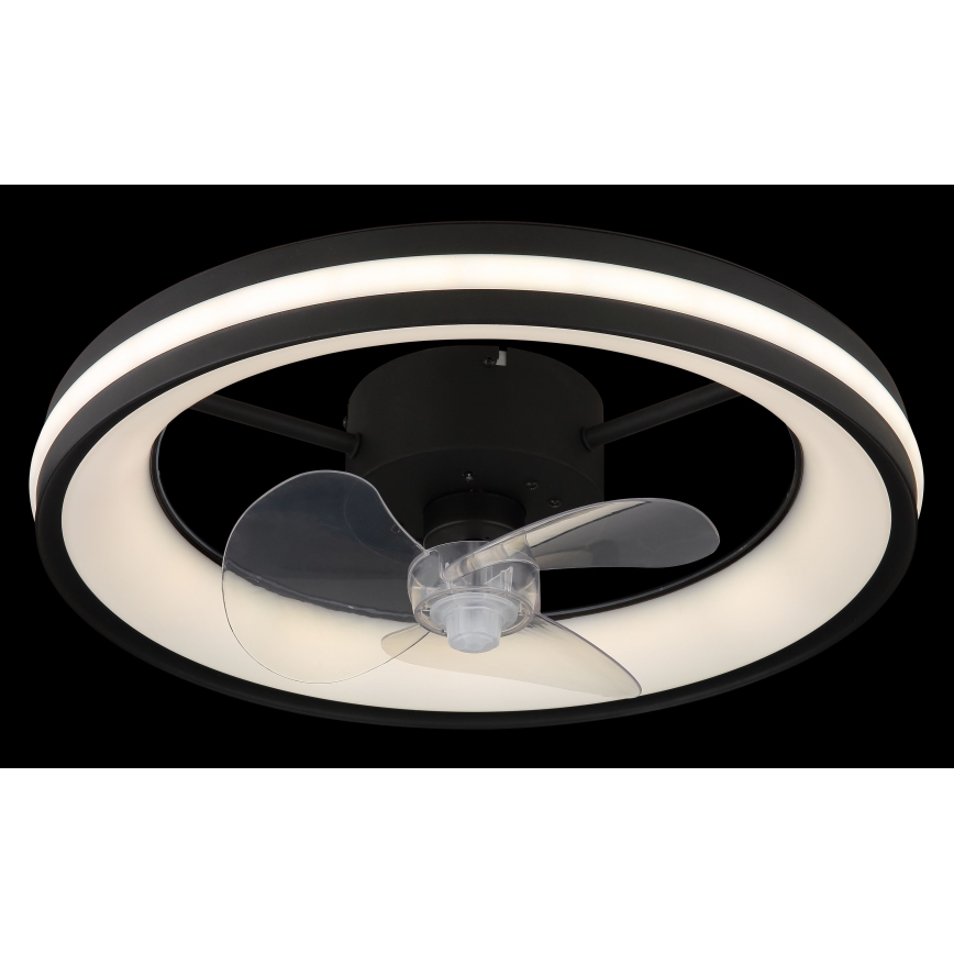 Globo - LED Pritemdomas lubinis šviestuvas su ventiliatoriumi LED/30W/230V 2700-6500K juodas + nuotolinio valdymo pultas