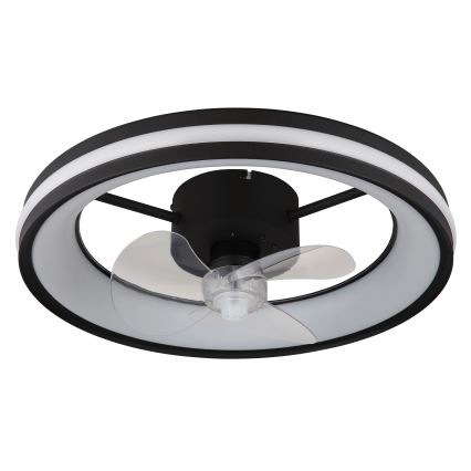 Globo - LED Pritemdomas lubinis šviestuvas su ventiliatoriumi LED/30W/230V 2700-6500K juodas + nuotolinio valdymo pultas