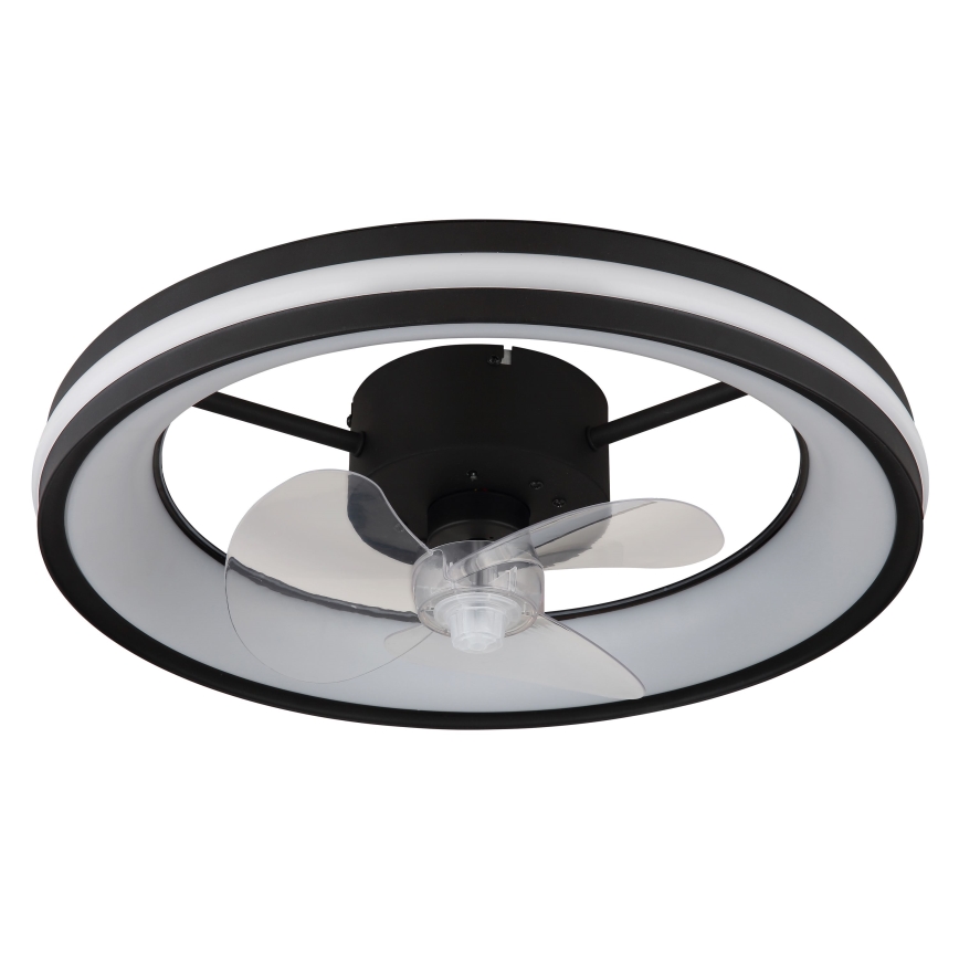 Globo - LED Pritemdomas lubinis šviestuvas su ventiliatoriumi LED/30W/230V 2700-6500K juodas + nuotolinio valdymo pultas