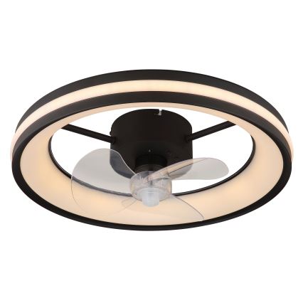 Globo - LED Pritemdomas lubinis šviestuvas su ventiliatoriumi LED/30W/230V 2700-6500K juodas + nuotolinio valdymo pultas