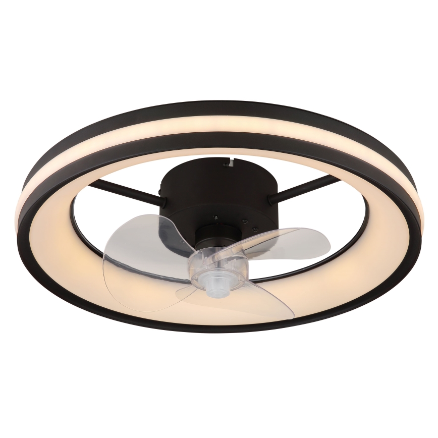 Globo - LED Pritemdomas lubinis šviestuvas su ventiliatoriumi LED/30W/230V 2700-6500K juodas + nuotolinio valdymo pultas