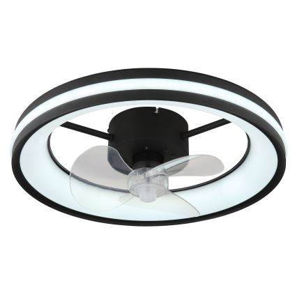 Globo - LED Pritemdomas lubinis šviestuvas su ventiliatoriumi LED/30W/230V 2700-6500K juodas + nuotolinio valdymo pultas