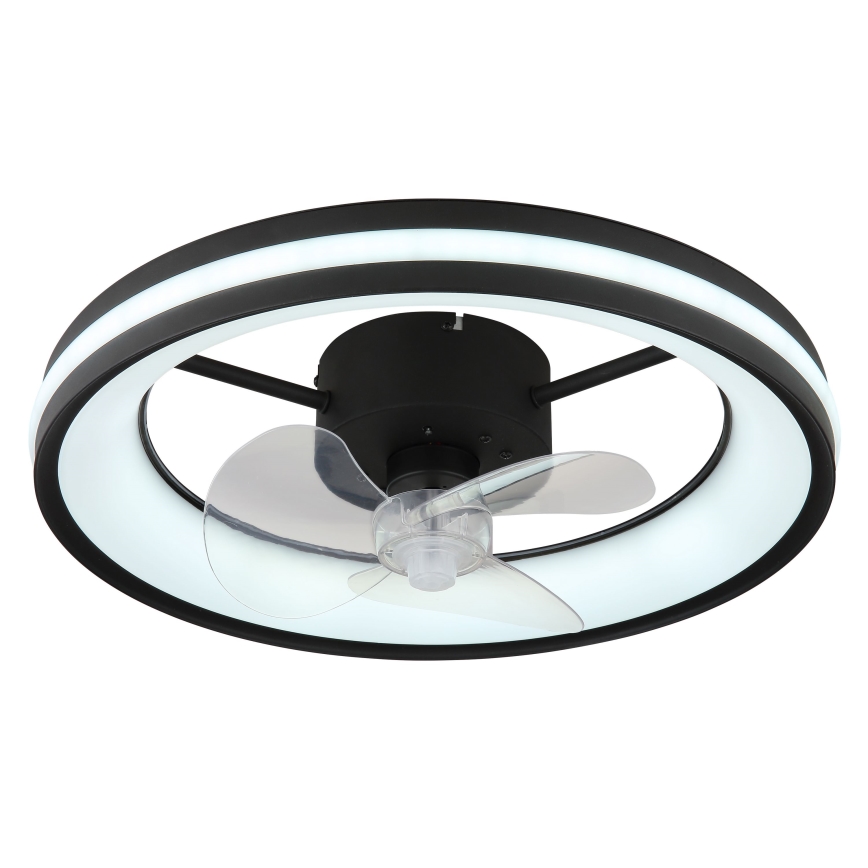 Globo - LED Pritemdomas lubinis šviestuvas su ventiliatoriumi LED/30W/230V 2700-6500K juodas + nuotolinio valdymo pultas