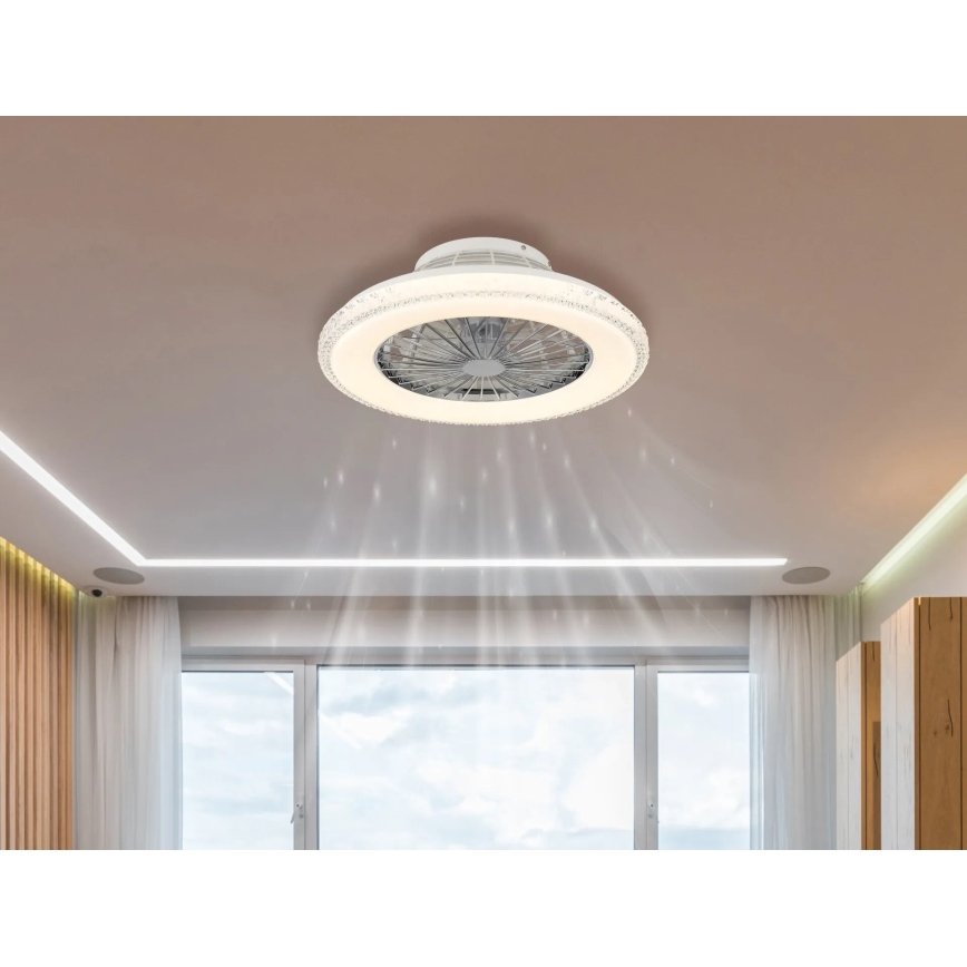 Globo - LED Reguliuojamas lubinis ventiliatorius LED/40W/230V 3000-6500K + nuotolinio valdymo pultas