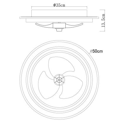 Globo - LED dimeriuojamas lubinis ventiliatorius LED/32W/230V 2700-6500K + nuotolinio valdymo pultas