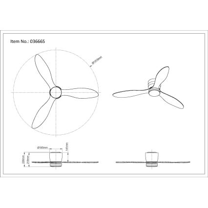 Globo - LED reguliuojamas lubų ventiliatorius LED/20W/230V 3000-6500K + nuotolinio valdymo pultas