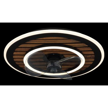 Globo - Dimeriuojamas LED lubinis ventiliatorius LED/36W/230V 2700-6000K juodas + nuotolinis valdymas