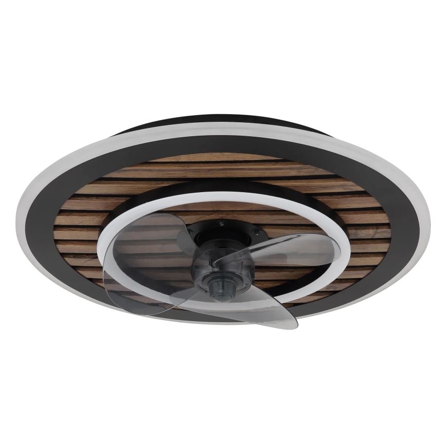 Globo - Dimeriuojamas LED lubinis ventiliatorius LED/36W/230V 2700-6000K juodas + nuotolinis valdymas