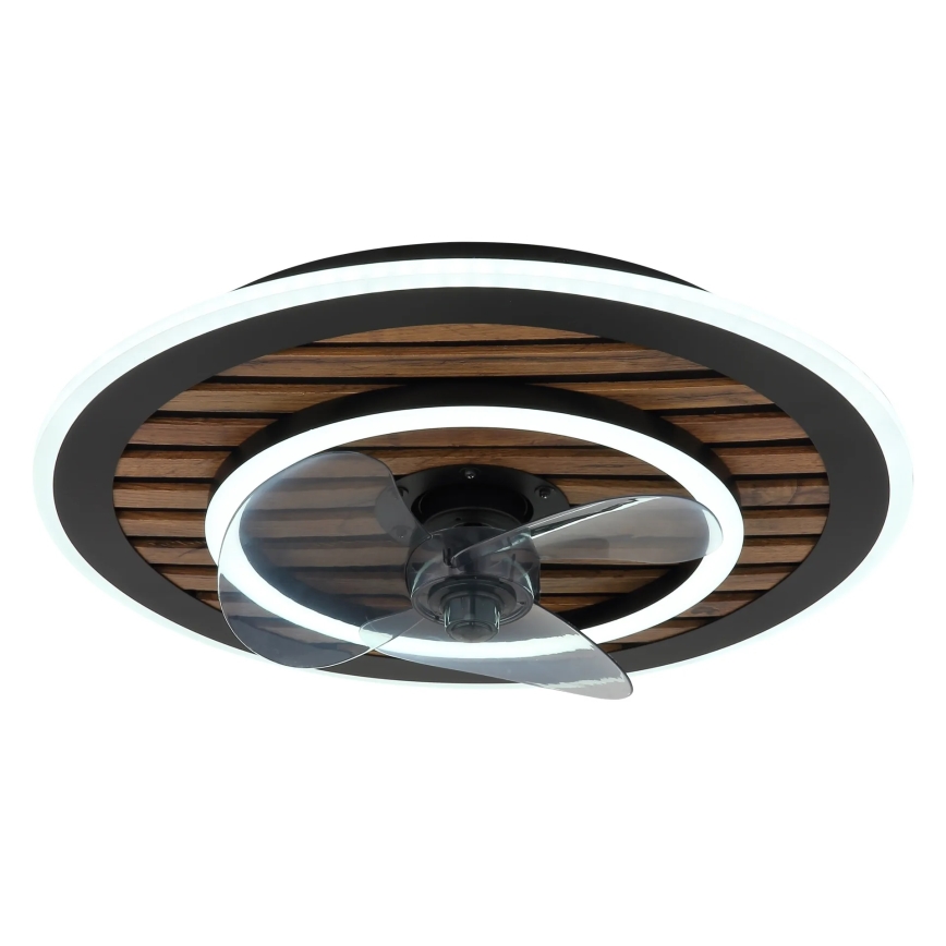 Globo - Dimeriuojamas LED lubinis ventiliatorius LED/36W/230V 2700-6000K juodas + nuotolinis valdymas