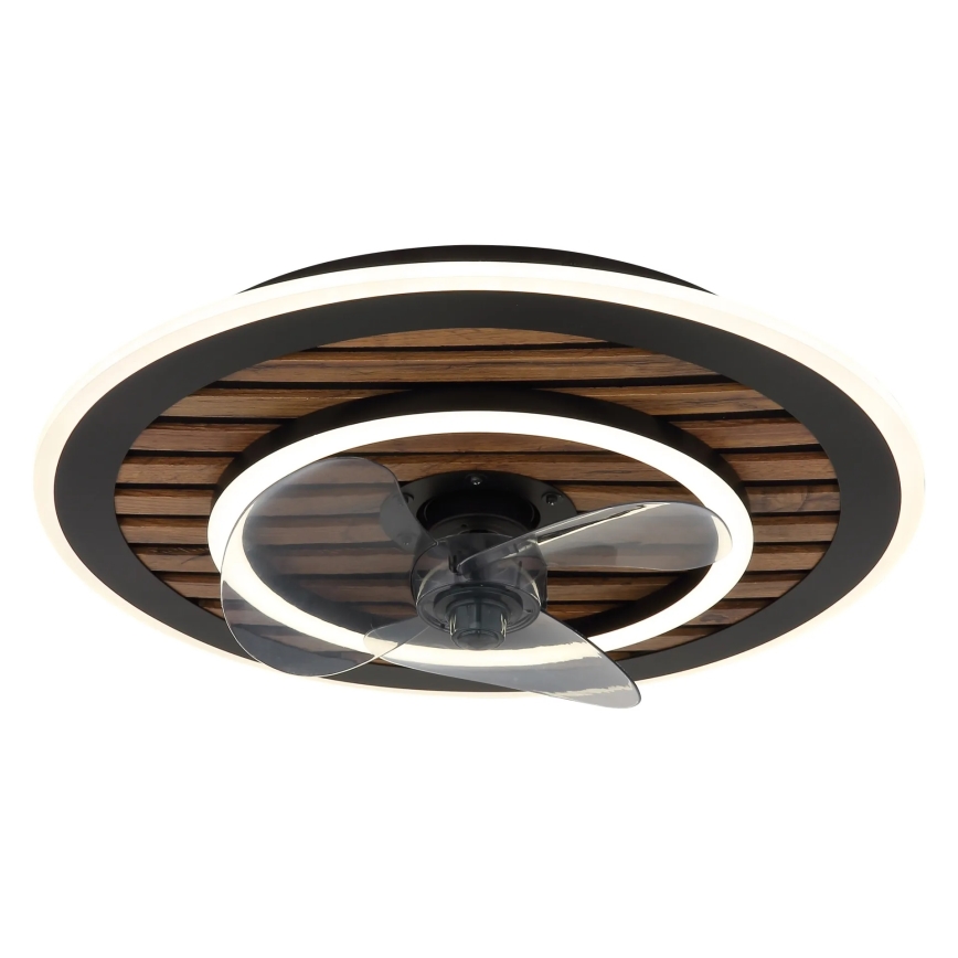 Globo - Dimeriuojamas LED lubinis ventiliatorius LED/36W/230V 2700-6000K juodas + nuotolinis valdymas