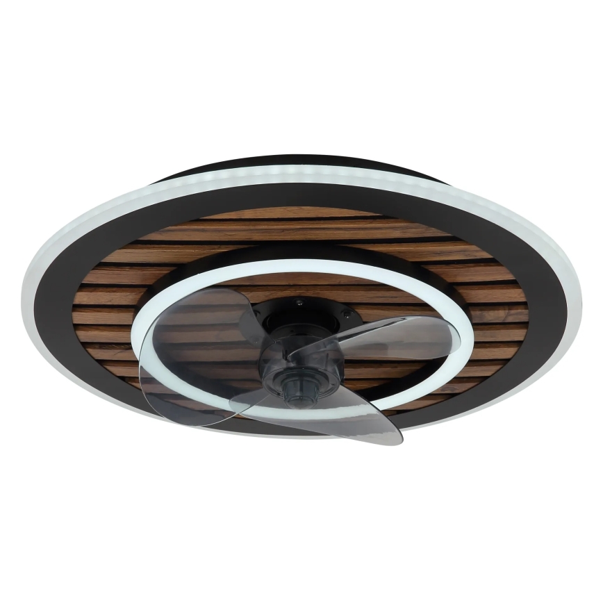 Globo - Dimeriuojamas LED lubinis ventiliatorius LED/36W/230V 2700-6000K juodas + nuotolinis valdymas