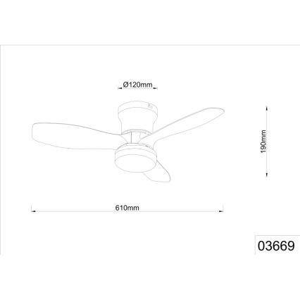 Globo - Reguliuojamas lubinis ventiliatorius LED/15W/230V 2700-6500K juodas + nuotolinis valdymas