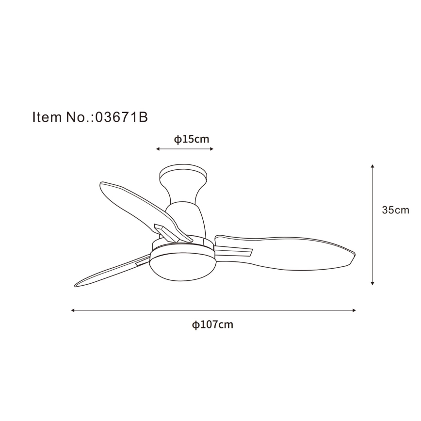 Globo - LED Reguliuojamas lubinis ventiliatorius LED/22W/230V 3000/4500/6000K + nuotolinio valdymo pultas