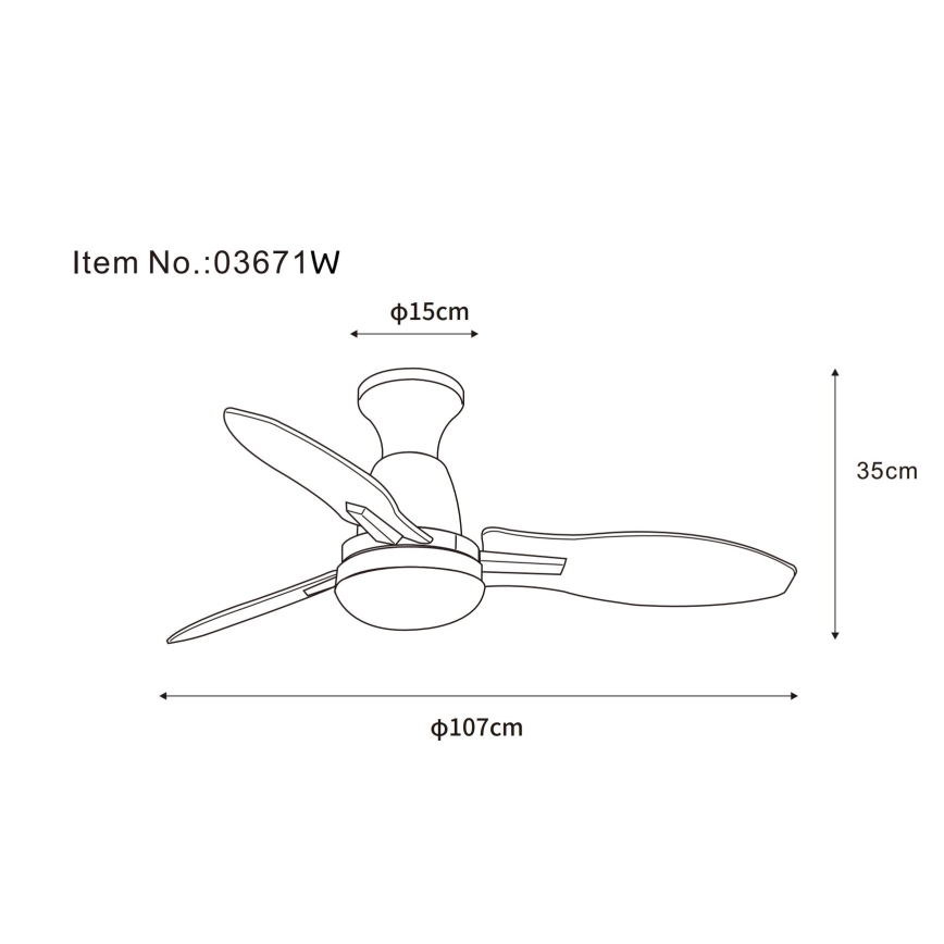 Globo - LED Reguliuojamas lubinis ventiliatorius LED/22W/230V 3000/4500/6000K + nuotolinio valdymo pultas