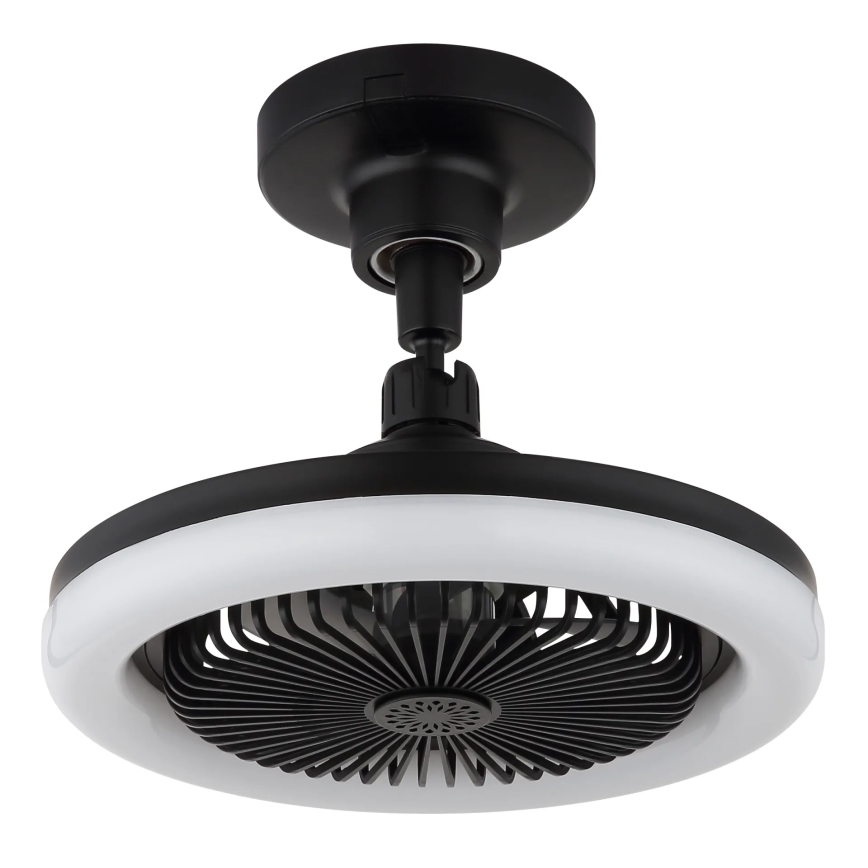 Globo - LED reguliuojamo ryškumo lubinis ventiliatorius LED/20W/230V 3000-6500K juodas + nuotolinis valdymas