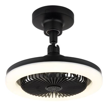 Globo - LED reguliuojamo ryškumo lubinis ventiliatorius LED/20W/230V 3000-6500K juodas + nuotolinis valdymas