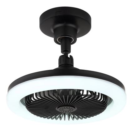 Globo - LED reguliuojamo ryškumo lubinis ventiliatorius LED/20W/230V 3000-6500K juodas + nuotolinis valdymas