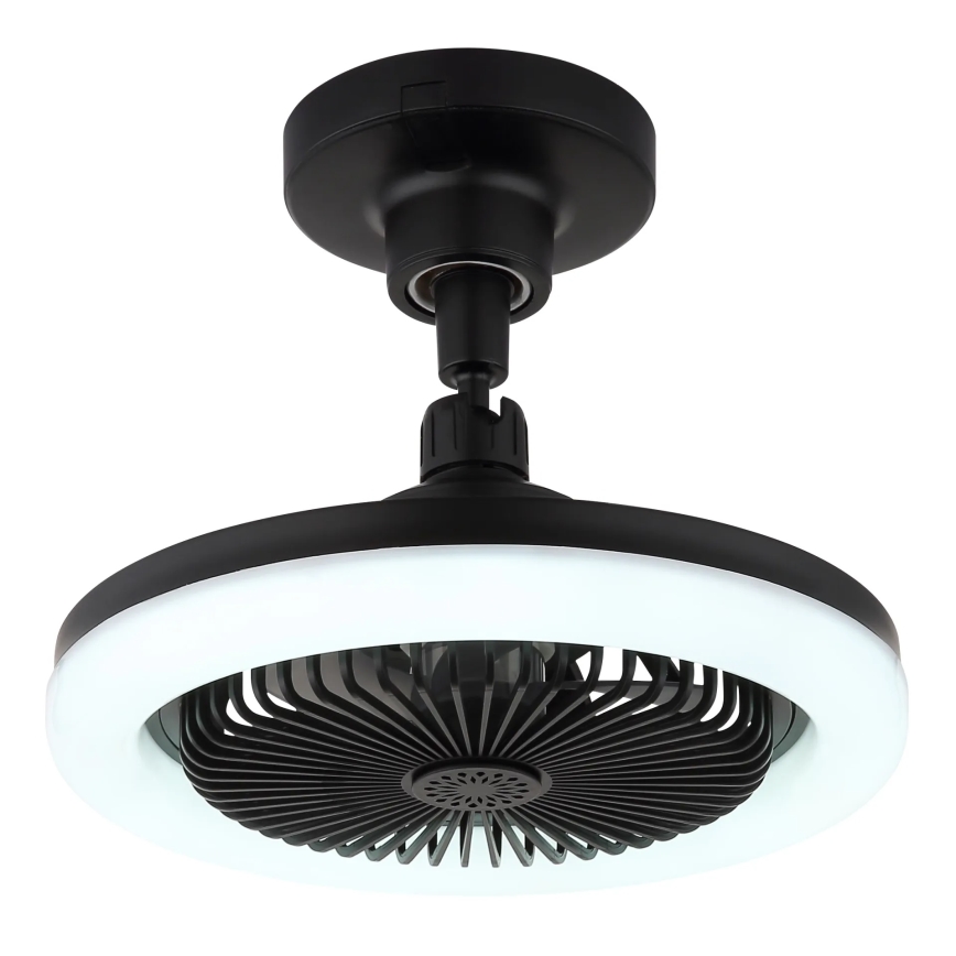 Globo - LED reguliuojamo ryškumo lubinis ventiliatorius LED/20W/230V 3000-6500K juodas + nuotolinis valdymas