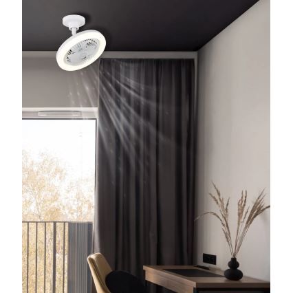 Globo - LED reguliuojamas lubinis ventiliatorius LED/20W/230V 3000-6500K balta + nuotolinis valdymas