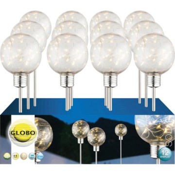 Globo - 12 vnt. LED saulės šviestuvų rinkinys, LED/3,2 V, IP44, 600 mAh
