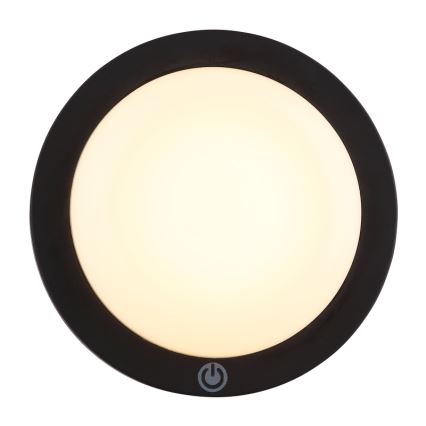 Globo - LED įkraunamas jutiklinis sieninis šviestuvas LED/1,2W/3,7V skersmuo 15 cm 1800 mAh juodas
