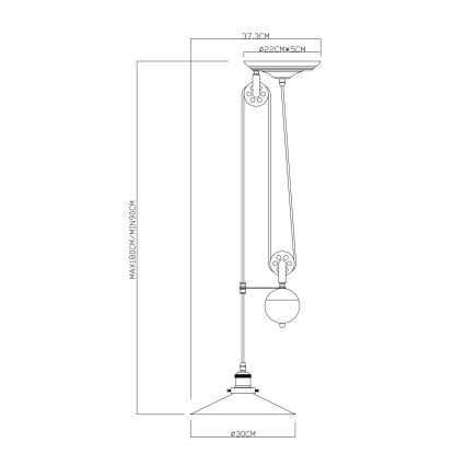 Globo - Pakabinamas sietynas 1xE27/60W/230V