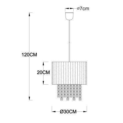 GLOBO 15098 - Pakabinamas šviestuvas PYRA 1xE27/60W/230V
