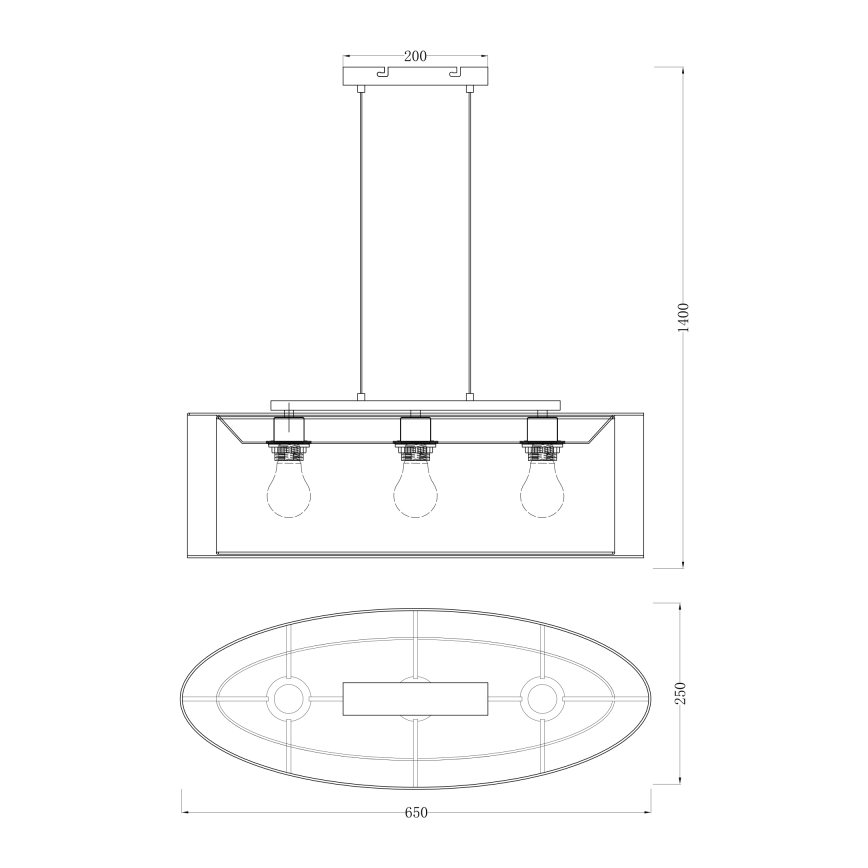 Globo - Pakabinamas sietynas 3xE27/60W/230V