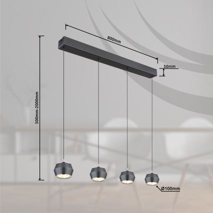 Globo - LED Pakabinamas sietynas 4xLED/6W/230V